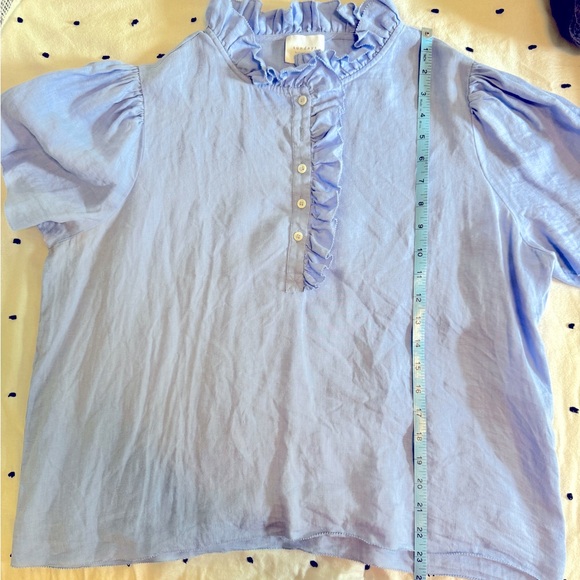 SUNDAYS Blue Ruffle Blouse - Picture 8 of 10